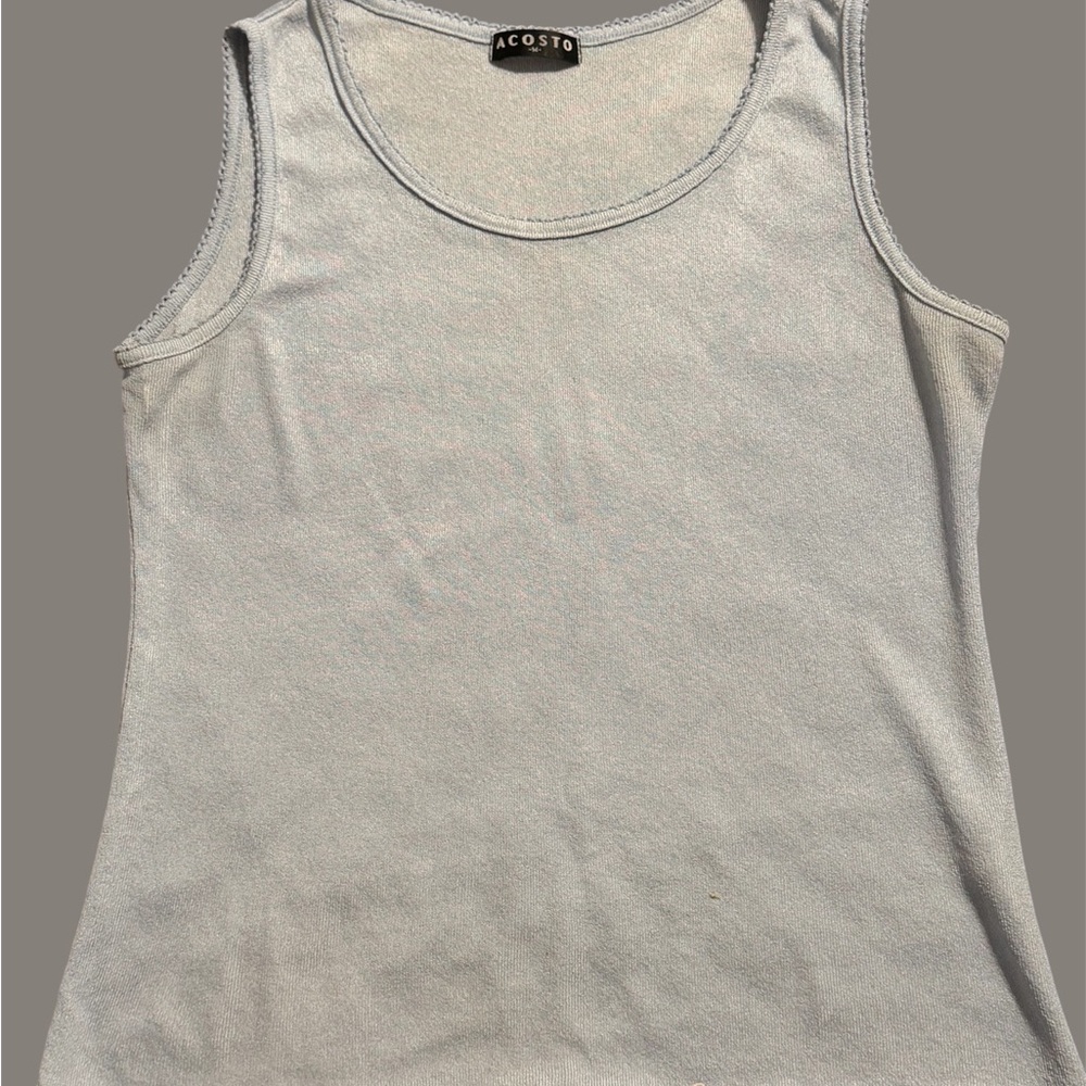 Acosto Women's light blue Scoop Neck Tank Top